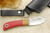 Fiddleback Forge, Andy Roy - Sylvrfalcen - Natural Canvas Micarta & Ruby Burlap - Flat Tang - Thick Natural Liners - 3