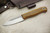 Fiddleback Forge, Andy Roy Custom KE Bushie Fixed Blade (Flat Tang) Knife w/ Bocote Handle & Thick Natural & Thin Orange Liners - 13