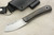 Fiddleback Forge, Andy Roy Custom Minimuk Fixed Blade (Tapered Tang) Knife w/ Black & Tan Burlap Handle & Thick Black & Thin White Liners - 2