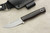 Fiddleback Forge, Andy Roy Custom Patch Knife Fixed Blade (Flat Tang) Knife w/ African Blackwood Handle & Thick Black & Thin Orange Liners - 6