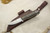Fiddleback Forge, Andy Roy Custom Patch Knife Fixed Blade (Flat Tang), Hunting Collector Knife w/ Black Canvas & Tan Burlap Handle & Thick Natural & Thin White Liners - 2
