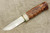 Karesuando Kniven 3533 The Buck - Fixed Blade Knife - Oiled Curly Birch and Reindeer Antler Handle - 3.25" 12C27 Stainless Steel Blade - 2