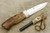 Karesuando Kniven 3586 Survival Knife - Fixed Blade Knife - Oiled Curly Birch and Reindeer Antler Handle - 3.875" 12C27 Stainless Steel Blade - Reindeer Antler Firesteel - 1