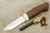 Karesuando Kniven 3586W Survival Knife - Fixed Blade Knife - Walnut and Reindeer Antler Handle - 3.875" 12C27 Stainless Steel Blade - Reindeer Antler Firesteel - 1