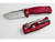 LionSteel Knives SR2 MINI SR2A-RS, Folding Pocket Knife w/ Red Textured Monolithic Aluminum Frame/Handle & Satin Finished Blade