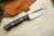 Lon Humphrey Custom Rustic Bravo, Fixed Blade Knife w/ Black Canvas Micarta Handle - Orange Liners - 2