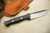 Lon Humphrey Custom Rustic Bravo, Fixed Blade Knife w/ Black G10 Handle - Yellow Liners - 3