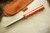Lon Humphrey Custom Rustic Bravo, Fixed Blade Knife w/ Orange G10 Handle - 1