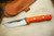 Lon Humphrey Custom Rustic Bravo, Fixed Blade Knife w/ Orange G10 Handle - Black Liners - 2 (FREE Firesteel)