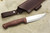 LT Wright Knives - Forest Trail - CPM 3V Steel - Scandi Grind - Drop Point - Maroon Houndstooth Handle - Black Micarta Pins - Matte Finish