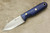 LT Wright Knives Bushbaby - Scandi Grind - A2 Steel - Blue Curly Maple - Black Liners - Matte Finish - 1 / FREE BLACK LINERS!