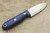 LT Wright Knives Bushbaby - Scandi Grind - A2 Steel - Blue Curly Maple - Black Liners - Matte Finish - 3 / FREE BLACK LINERS!
