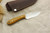 LT Wright Knives Frontier First Patch Knife - D2 Steel - Scandi Grind - Natural Canvas Micarta Matte