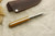 LT Wright Knives Frontier First Patch Knife - D2 Steel - Scandi Grind - Natural Canvas Micarta Matte