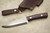 LT Wright Knives Gary Wines Bushcraft Hunter - Scandi Grind - Double Red Canvas Micarta