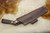 LT Wright Knives Genesis - Saber Grind - Desert Ironwood - Brass Corby Bolts - 2