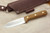LT Wright Knives Genesis - Scandi Grind - Natural Canvas Micarta Handle - Matte Finish