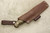 LT Wright Knives GNS - O1 Steel - Scandi Grind - Dark Curly Maple Handle - Brass Corby Bolts - Polished Finish - 4 / FREE BLACK LINERS!