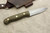 LT Wright Knives GNS - Saber Grind - Green Canvas Micarta Handle - Brass Corby Bolts - Matte Finish