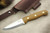 LT Wright Knives GNS - Scandi Grind - CPM 3V Steel - Natural Canvas Micarta Handle - Matte Finish