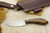 LT Wright Knives Large Northern Hunter - AEB-L Steel - Flat Grind - Curly Koa - Brass Pins - 5
