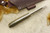 LT Wright Knives Large Northern Hunter - AEB-L Steel - Flat Grind - Dark Curly Maple - Mosaic Pins - 1