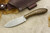 LT Wright Knives Large Northern Hunter - AEB-L Steel - Flat Grind - Dark Curly Maple - Mosaic Pins - 3