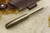 LT Wright Knives Large Northern Hunter - AEB-L Steel - Flat Grind - Dark Curly Maple - Mosaic Pins - 4