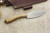 LT Wright Knives Large Northern Hunter - AEB-L Steel - Flat Grind - Natural Curly Maple - Mosaic Pins - 2