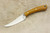 LT Wright Knives Small Swoop - Flat Grind - Natural Canvas Micarta Handle - Matte Finish