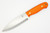 LT Wright Knives Sospes - Scandi Grind - Orange G10 - Black Liners - Matte Finish
