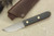 LT Wright Knives: Boattail Scandi Fixed Blade Knife w/ Black Canvas Micarta Handle & Orange Liners- Matte Finish