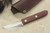 LT Wright Knives: Boattail Scandi Fixed Blade Knife w/ Double Red Canvas Micarta Handle - Matte Finish