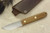 LT Wright Knives: Boattail Scandi Fixed Blade Knife w/ Natural Canvas Micarta Handle - Matte Finish