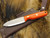 LT Wright Knives: Bushcrafter (Scandi Grind) Fixed Blade Knife w/ Blaze Orange G10 Handle