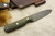 LT Wright Knives: Bushcrafter HC (Convex Grind) Fixed Blade Bushcraft Knife w/ Green Herringbone Micarta Handle - Matte Finish