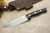 LT Wright Knives: Forest Trail (Flat Grind) Fixed Blade Knife w/ Black Canvas Micarta Handle - Leather Sheath