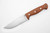 LT Wright Knives Forest Trail - A2 Steel - Flat Grind - Natural Canvas Micarta Handle - Matte Finish - Leather Sheath