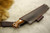 LT Wright Knives: Forest Trail (Saber Grind) Fixed Blade Knife w/ Natural Canvas Micarta Handle - Leather Sheath