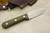 LT Wright Knives: Genesis AEB-L Stainless Steel (Convex Grind) Fixed Blade Bushcraft Knife w/ Green Canvas Micarta Handle - Matte Finish