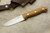 LT Wright Knives: GNS (CPM 3V Steel) Saber Grind Fixed Blade Survival Knife w/ Natural Canvas Micarta Handle