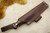 LT Wright Knives: GNS (CPM 3V Steel) Scandi Grind Fixed Blade Survival Knife w/ Brown & Black Canvas Micarta Handle