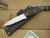 LT Wright Knives: JET (Flat Grind) Fixed Blade Knife w/ Natural & Black Canvas Micarta Handle - Matte Finish