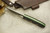 LT Wright Knives: JX2 Jessmuk (Scandi Grind) Fixed Blade Bushcraft Knife w/ Black Canvas Micarta Handle & Lime Green Liners - Matte Finish