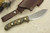 LT Wright Knives: JX2 Jessmuk (Scandi Grind) Fixed Blade Knife w/ Camo G10 Handle - Mountain Texture