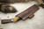 LT Wright Knives: JX2 Jessmuk (Scandi Grind) Fixed Blade Knife w/ Natural Canvas Micarta Handle - Matte Finish