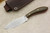 LT Wright Knives: Small Northern Hunter (AEB-L Steel) Flat Grind Fixed Blade Knife w/ Green Canvas Micarta Handle - Orange Liners