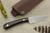 LT Wright Knives: Small Workhorse (Flat Grind) Fixed Blade Knife w/ Black Canvas Micarta Handle