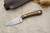 LT Wright Knives: Small Workhorse (Flat Grind) Fixed Blade Knife w/ Brown Canvas Micarta Handle