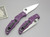 Spyderco Knives: Endura 4 (Full Flat Grind) Folding Pocket Knife w/ Purple Textured Fiberglass Reinforced Nylon Handle